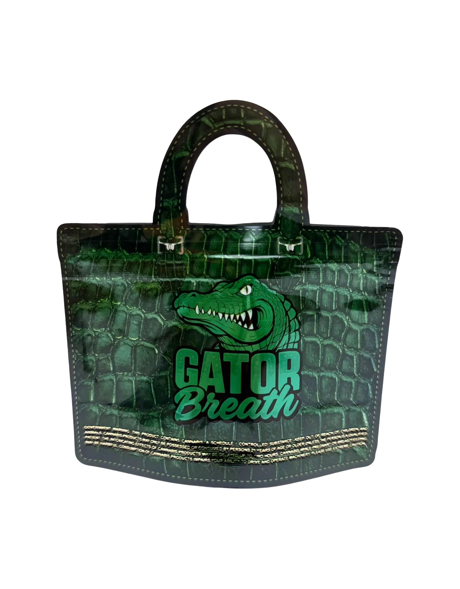 3.5g Handbag Shaped Mylar Bag (50 Count) Gator Breath - HBMB-35-002 - Image 2