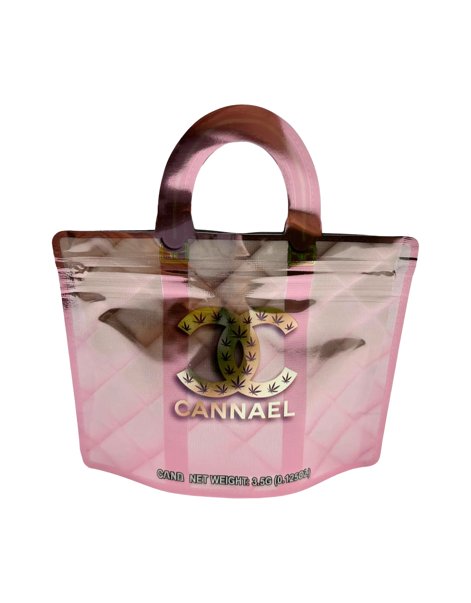 3.5g Handbag Shaped Mylar Bag (50 Count) Cannael Pink - HBMB-35-012