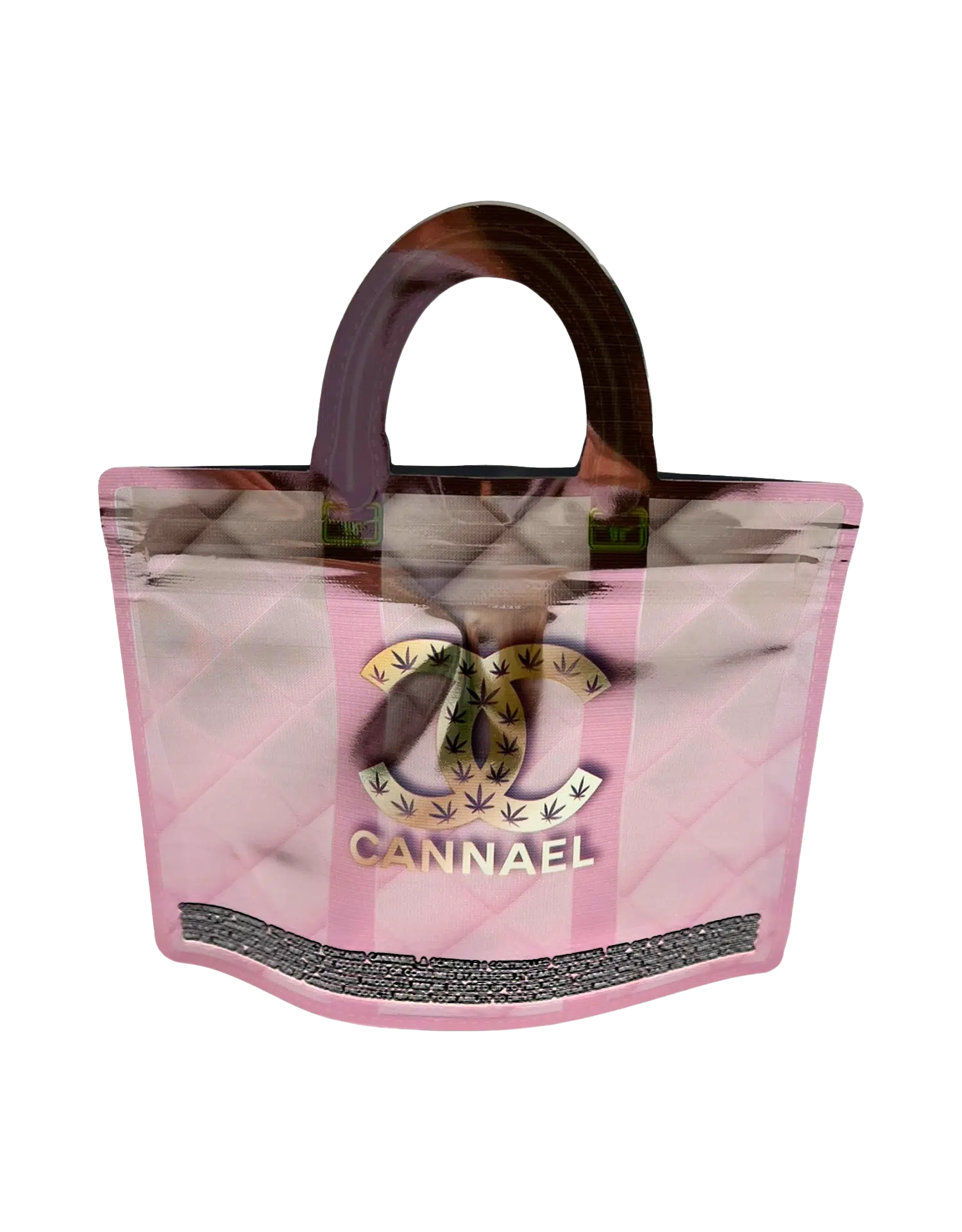 3.5g Handbag Shaped Mylar Bag (50 Count) Cannael Pink - HBMB-35-012 - Image 2