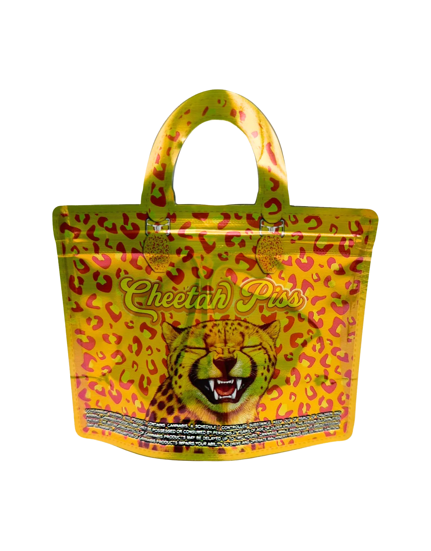3.5g Handbag Shaped Mylar Bag (50 Count) Cheetah Piss - HBMB-35-013 - Image 2
