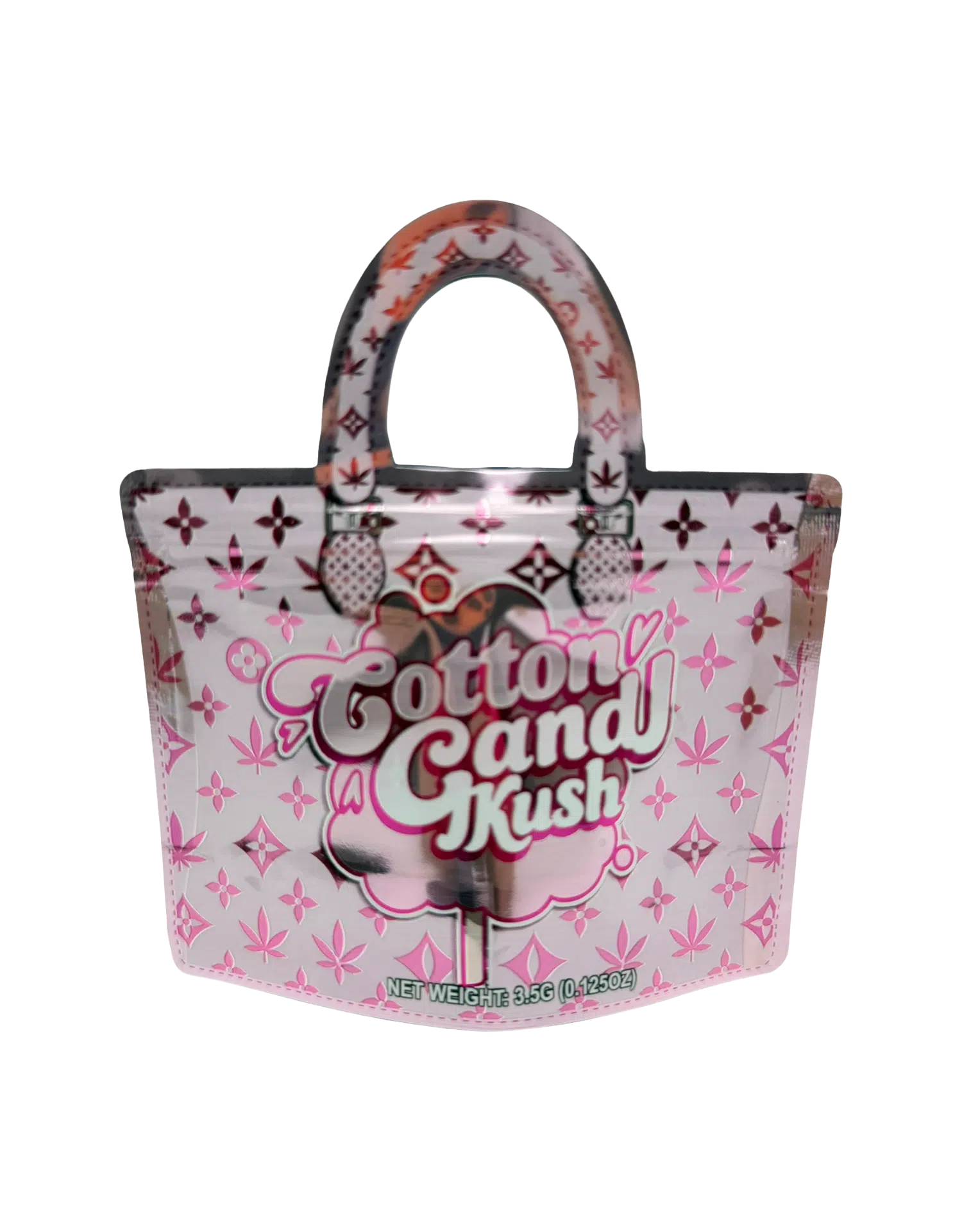 3.5g Handbag Shaped Mylar Bag (50 Count) Cotton Candy Kush - HBMB-35-016