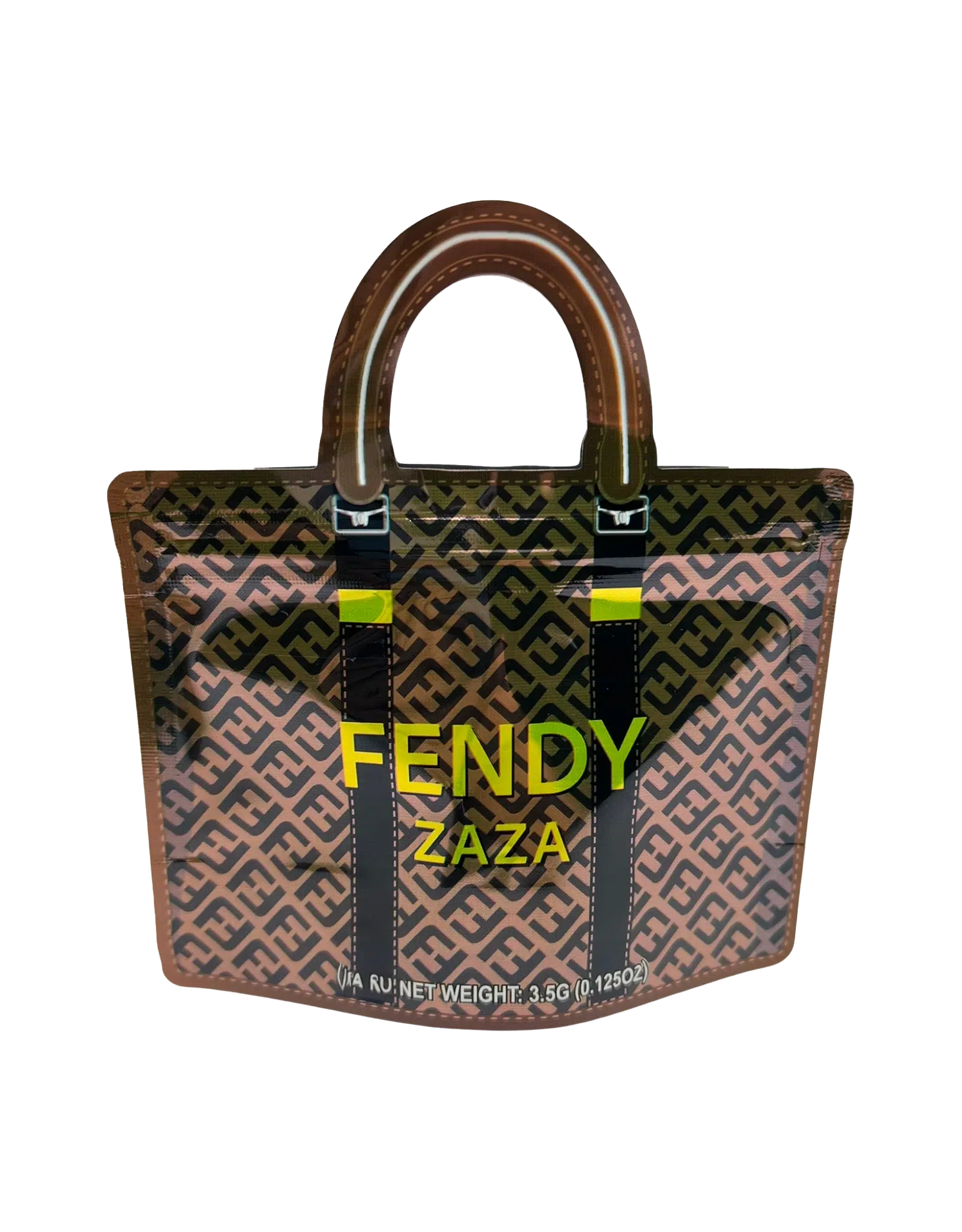 3.5g Handbag Shaped Mylar Bag (50 Count) Fendy Zaza - HBMB-35-018