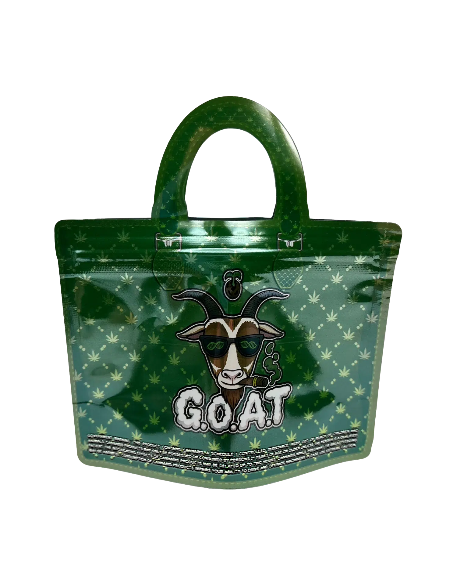 3.5g Handbag Shaped Mylar Bag (50 Count) G.O.A.T. - HBMB-35-020 - Image 2