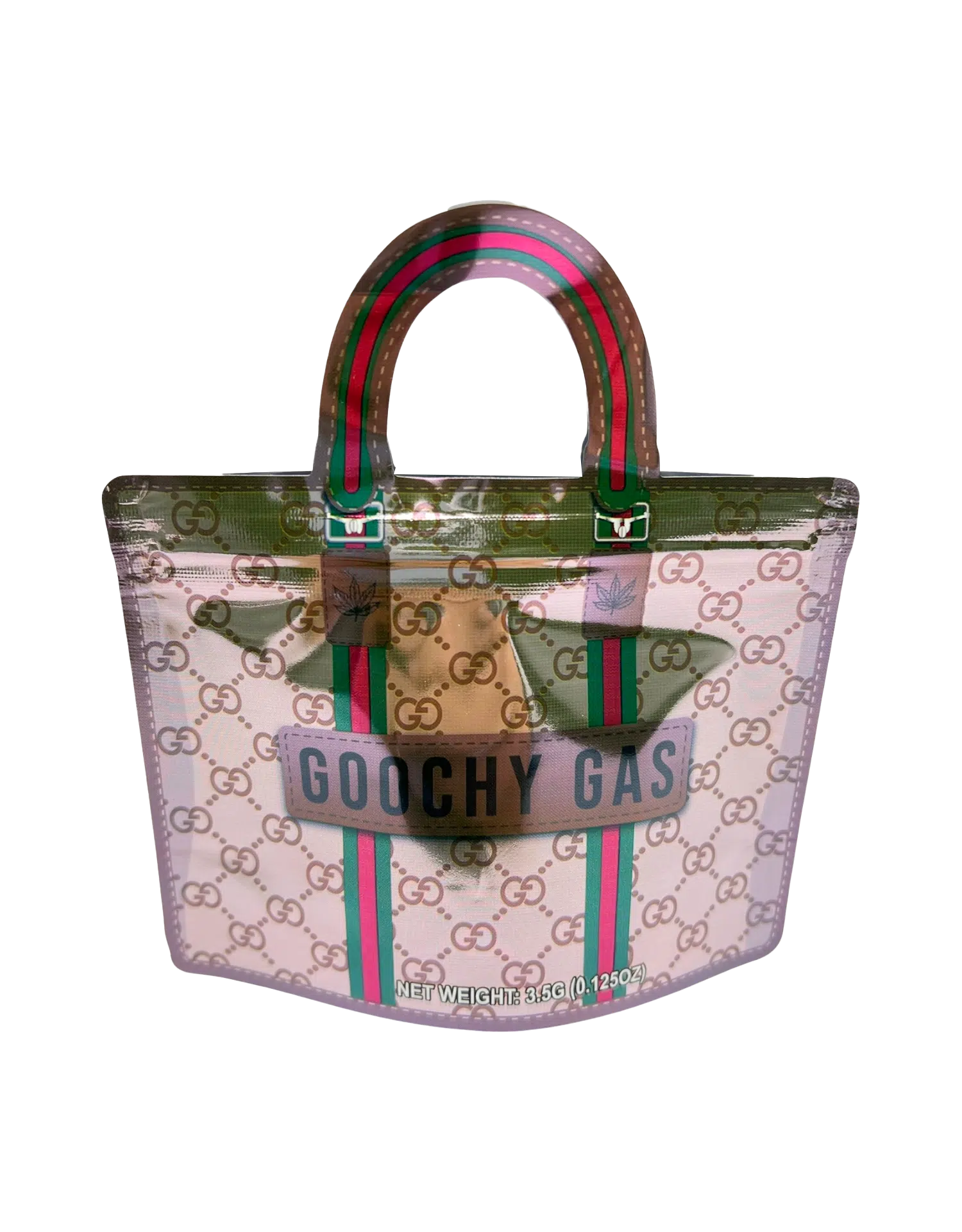 3.5g Handbag Shaped Mylar Bag (50 Count) Goochy Gas - HBMB-35-021