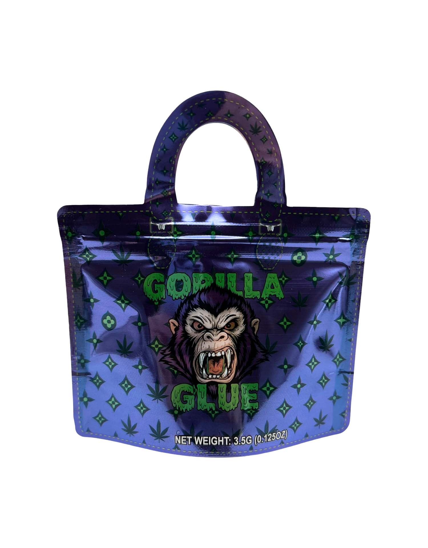 3.5g Handbag Shaped Mylar Bag (50 Count) Gorilla Glue - HBMB-35-025