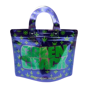 3.5g Handbag Shaped Mylar Bag (50 Count) Green Crack - HBMB-35-026