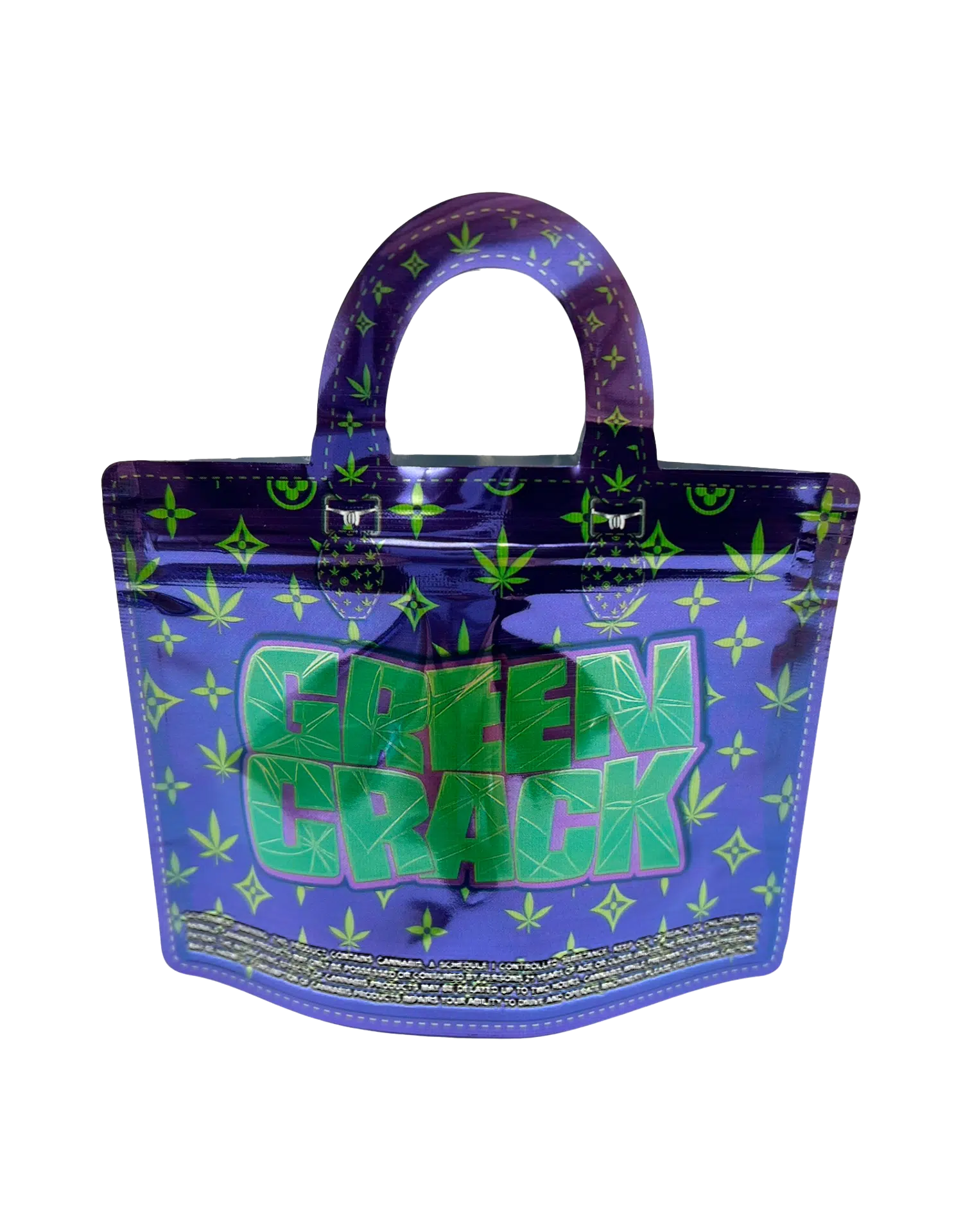 3.5g Handbag Shaped Mylar Bag (50 Count) Green Crack - HBMB-35-026 - Image 2