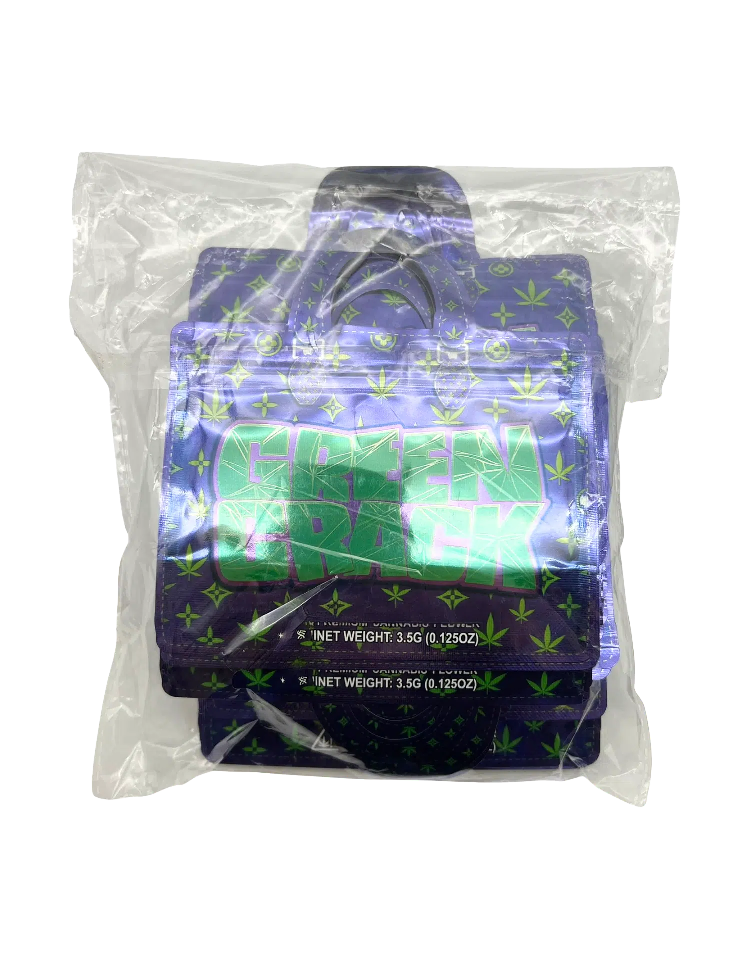 3.5g Handbag Shaped Mylar Bag (50 Count) Green Crack - HBMB-35-026 - Image 3