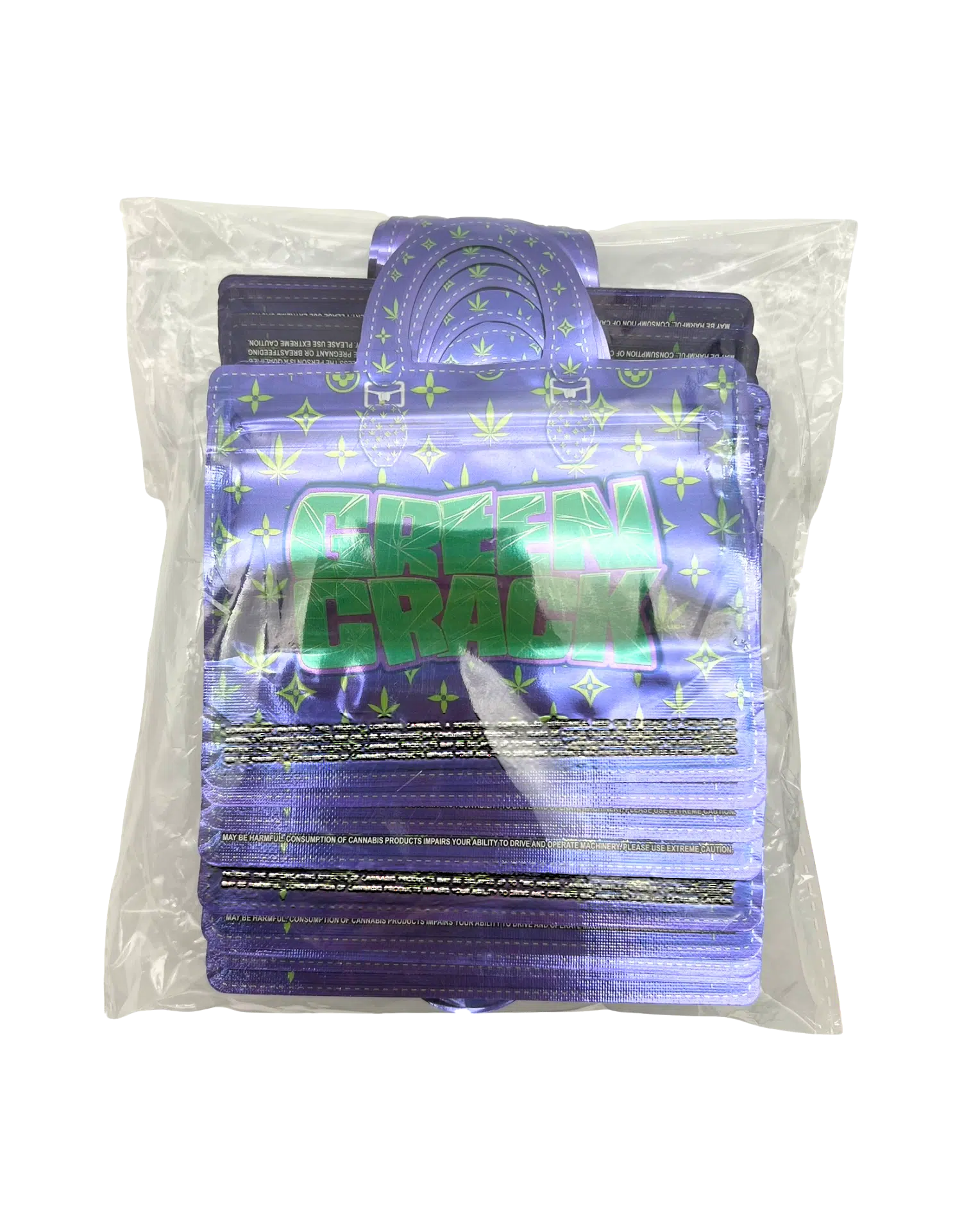 3.5g Handbag Shaped Mylar Bag (50 Count) Green Crack - HBMB-35-026 - Image 4
