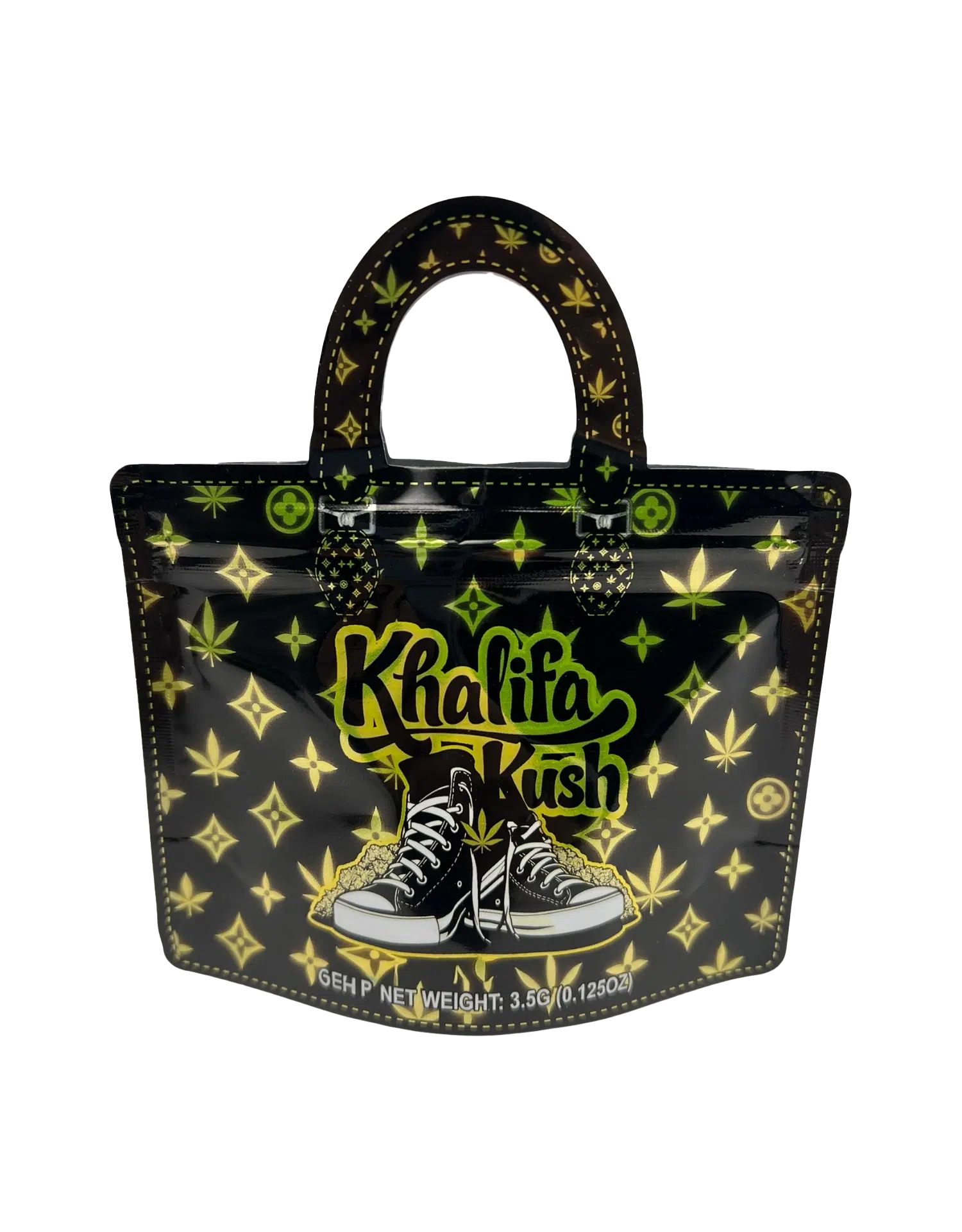 3.5g Handbag Shaped Mylar Bag (50 Count) Khalifa Kush - HBMB-35-027