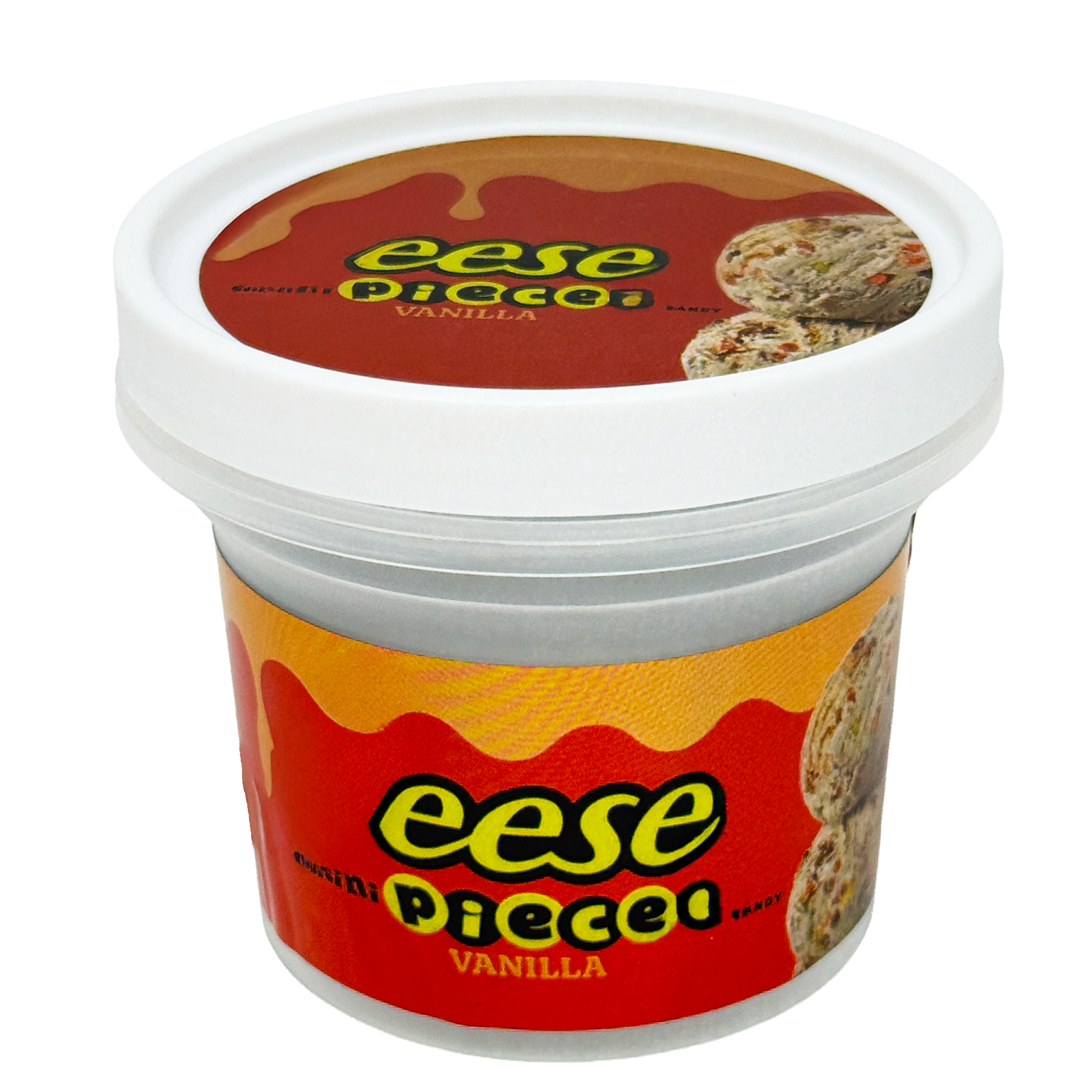 (12 Count) Empty Ice Cream Style Storage Jars (Style 009) Reese'z Pieces
