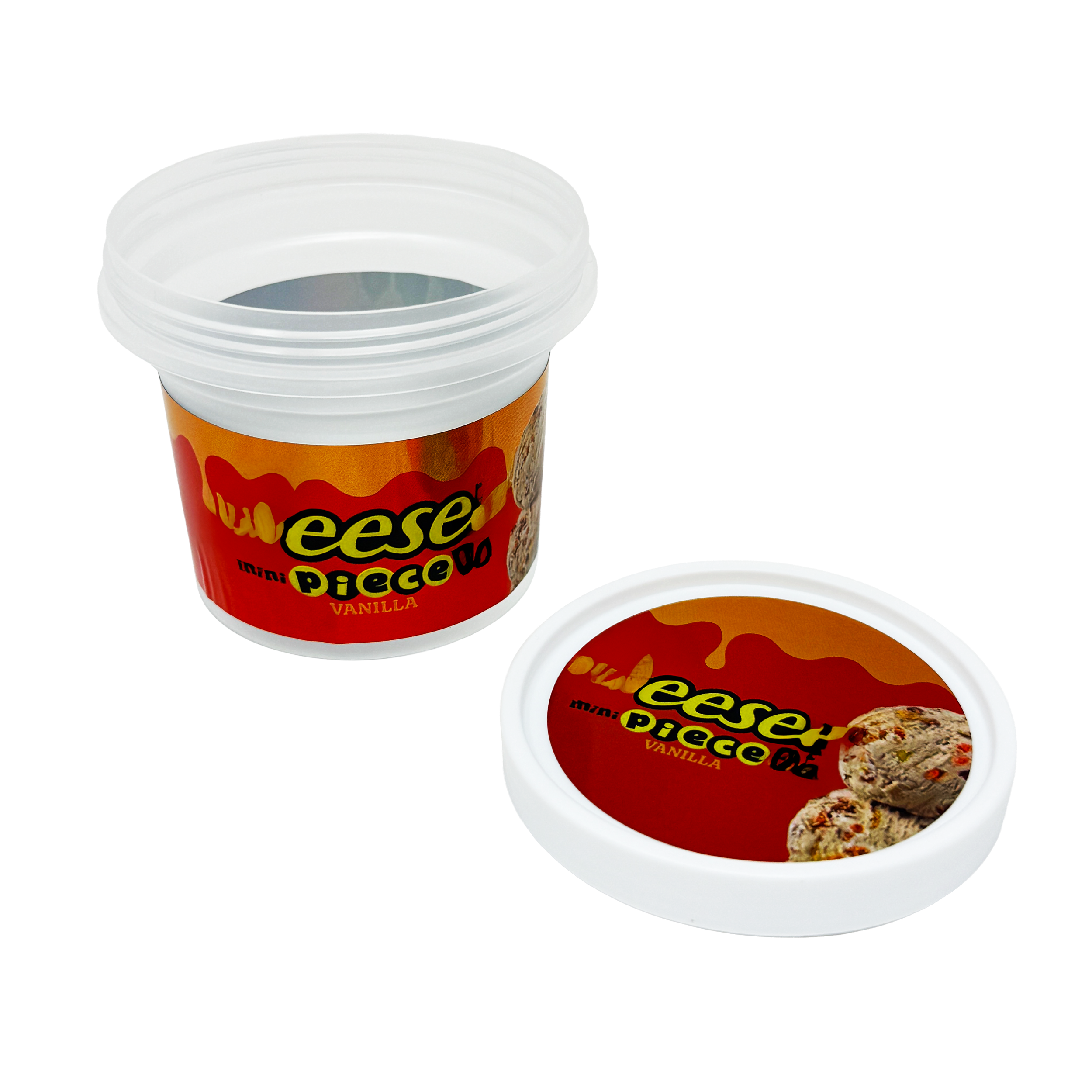 (12 Count) Empty Ice Cream Style Storage Jars (Style 009) Reese'z Pieces - Image 3
