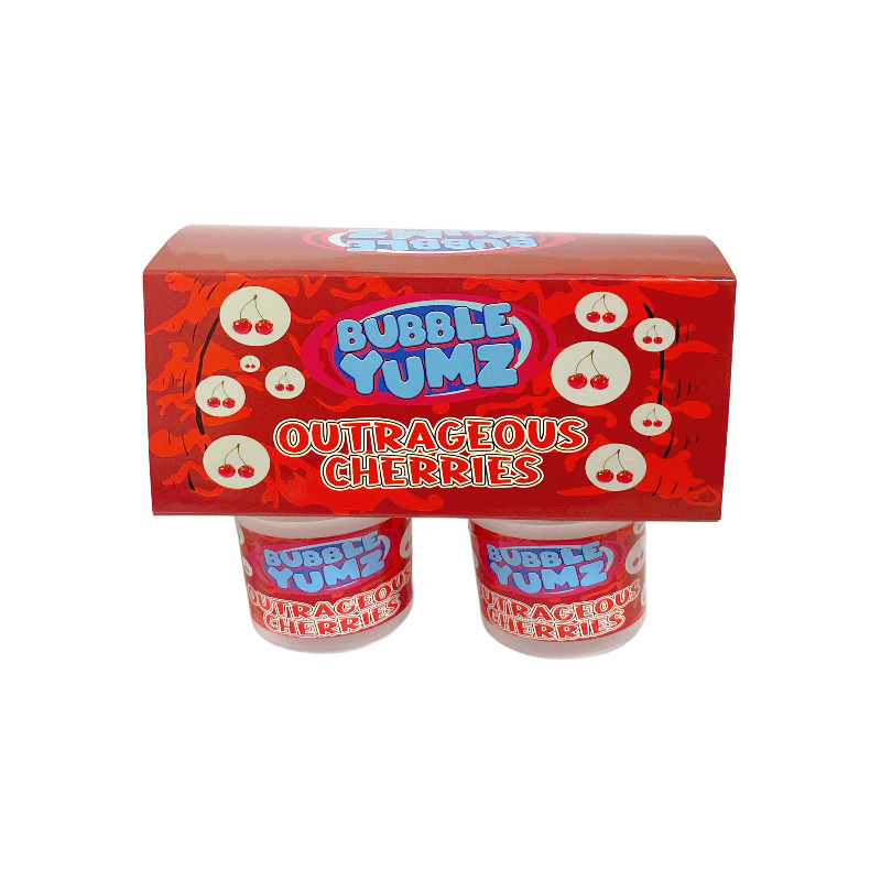 12 Pack - Ice Cream Pint Style Containers (Lids & Display Boxes) - Bubble Yumz Outrageous Cherries ICJARBOX-004
