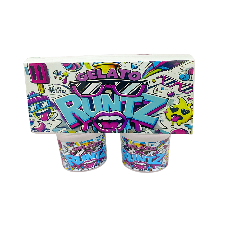 12 Pack - Ice Cream Pint Style Containers (Lids & Display Boxes) - Gelato Runtz ICJARBOX-005
