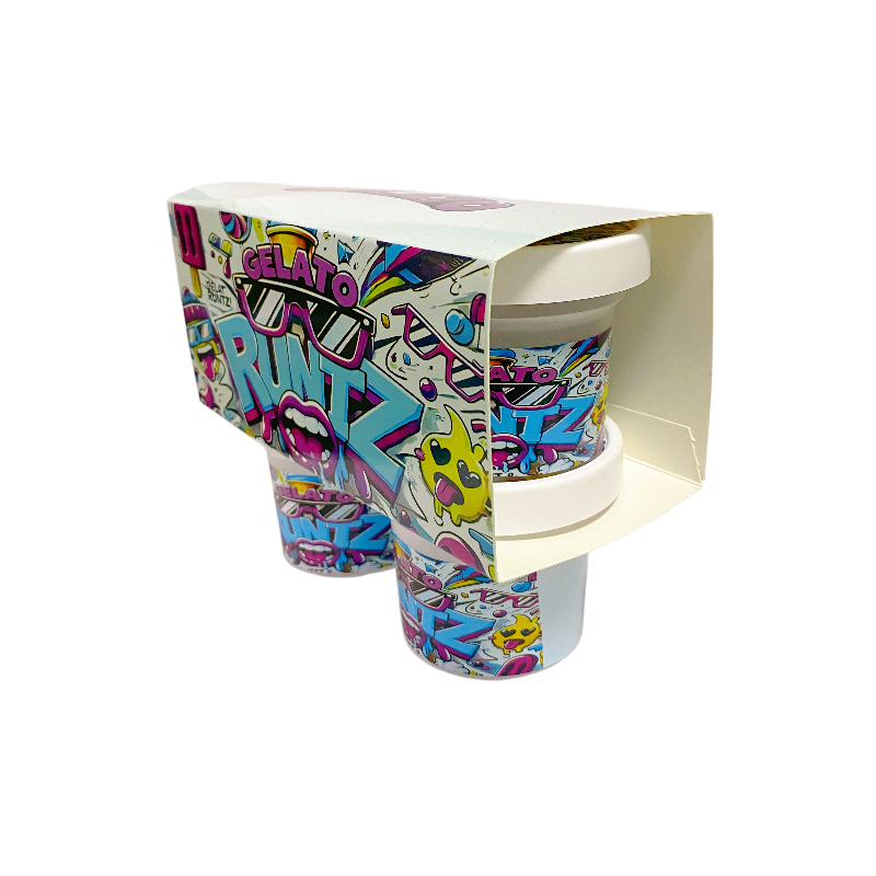 12 Pack - Ice Cream Pint Style Containers (Lids & Display Boxes) - Gelato Runtz ICJARBOX-005 - Image 4