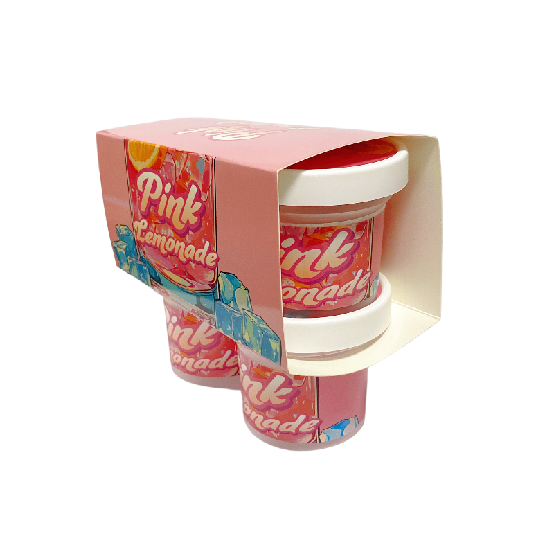 12 Pack - Ice Cream Pint Style Containers (Lids & Display Boxes) - Pink Lemonade ICJARBOX-006 - Image 4