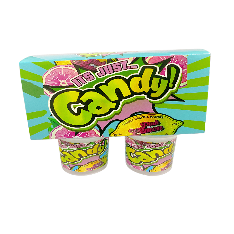 12 Pack - Ice Cream Pint Style Containers (Lids & Display Boxes) - Pink Lemon CandyICJARBOX-007
