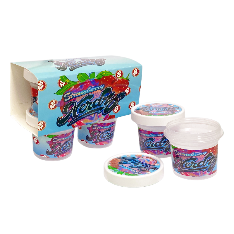 12 Pack - Ice Cream Pint Style Containers (Lids & Display Boxes) - Strawberry NerdZ ICJARBOX-008 - Image 5