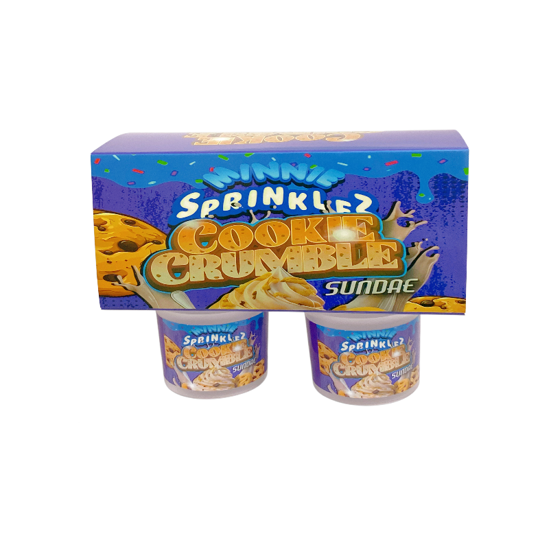 12 Pack - Ice Cream Pint Style Containers (Lids & Display Boxes) - Sprinklez Cookie Crumble Sundae ICJARBOX-014