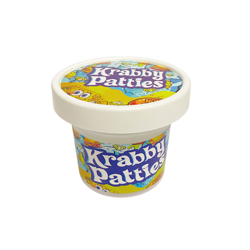 12 Pack - Ice Cream Pint Style Containers (Lids & Display Boxes) - Frankford Krabby Patties ICJARBOX-018 - Image 2