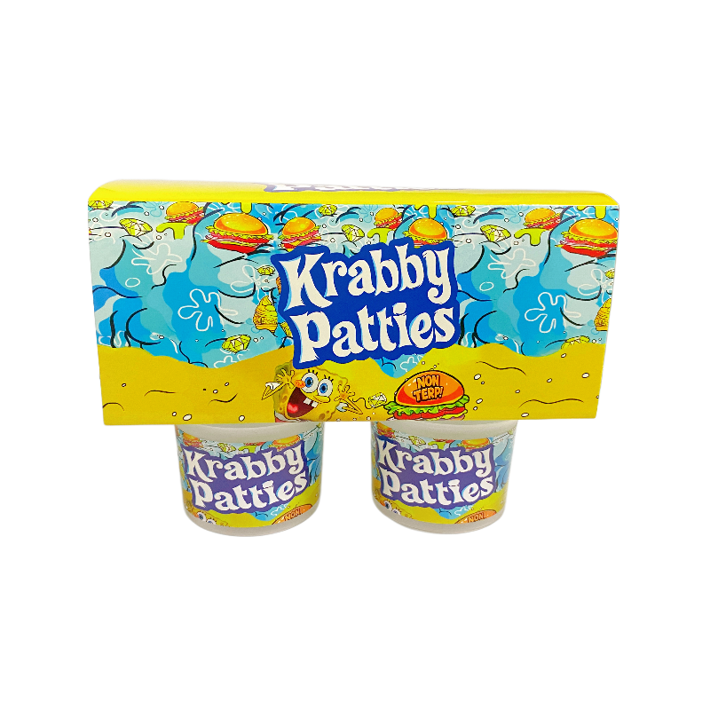 12 Pack - Ice Cream Pint Style Containers (Lids & Display Boxes) - Frankford Krabby Patties ICJARBOX-018