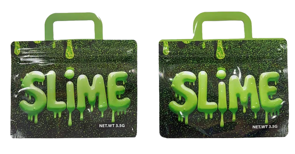 3.5g Handle Shaped Mylar Bag (50 Count) Slime JHMB-35-008