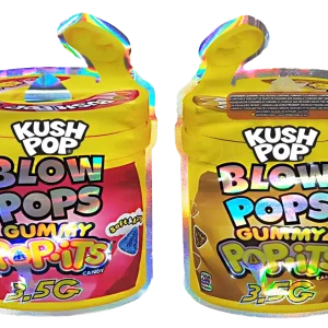 3.5g Shaped Mylar Bag – Premium Smell-Proof Packaging - Kush Pop Blow Pops Gummy Pop Its (50 Count) JSMB-35G-009