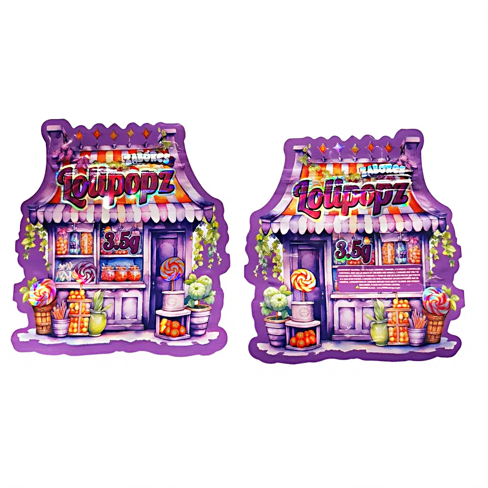 3.5g Shaped Mylar Bag – Premium Smell-Proof Packaging - Zabores Lolipopz (50 Count) JSMB-35G-023