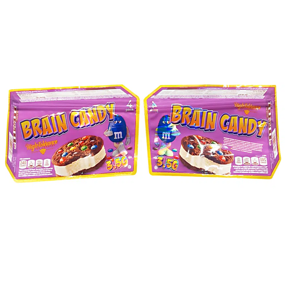 3.5g Shaped Mylar Bag – Premium Smell-Proof Packaging - High Tolerance Brain Candy (50 Count) JSMB-35G-025