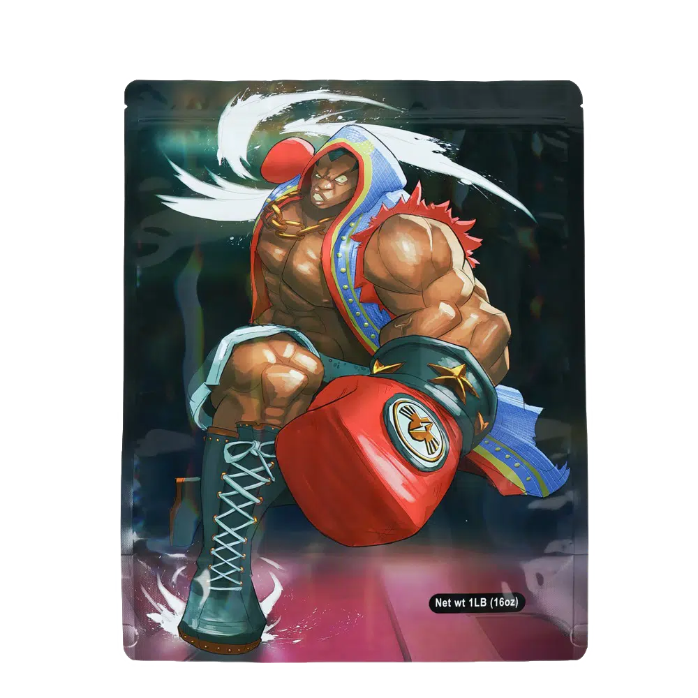 1 Pound Mylar Bag – Premium Smell-Proof Flower Packaging - Huge Boxing Dude (25Count) MB-1LB-008