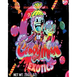 28 Gram Mylar Bag – Premium Smell-Proof Flower Packaging - Candyman Exotics (50 Count) MB-28-007
