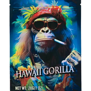 28 Gram Mylar Bag – Premium Smell-Proof Flower Packaging - Hawaii Gorilla (50 Count) MB-28-019