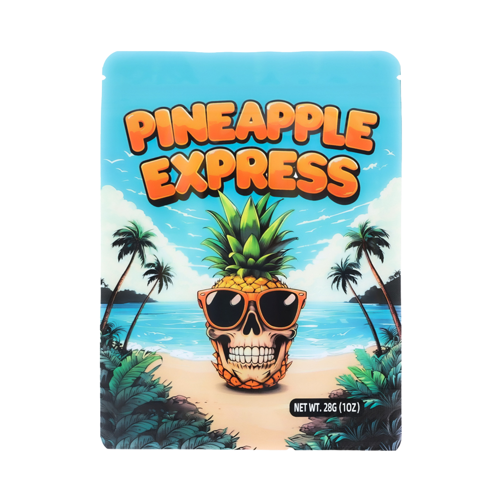 28 Gram Mylar Bag – Premium Smell-Proof Flower Packaging - PineApple Express (50 Count) MB-28G-002