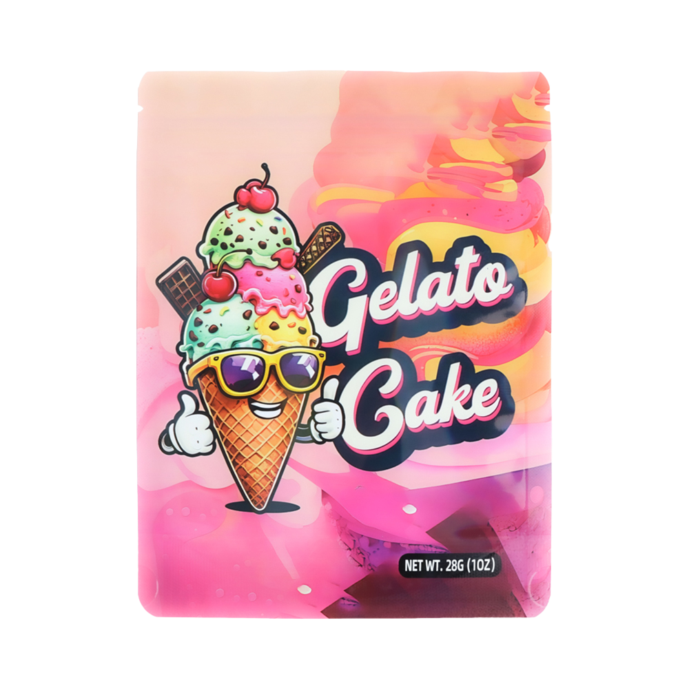 28 Gram Mylar Bag – Premium Smell-Proof Flower Packaging - Gelato Cake (50 Count) MB-28G-003
