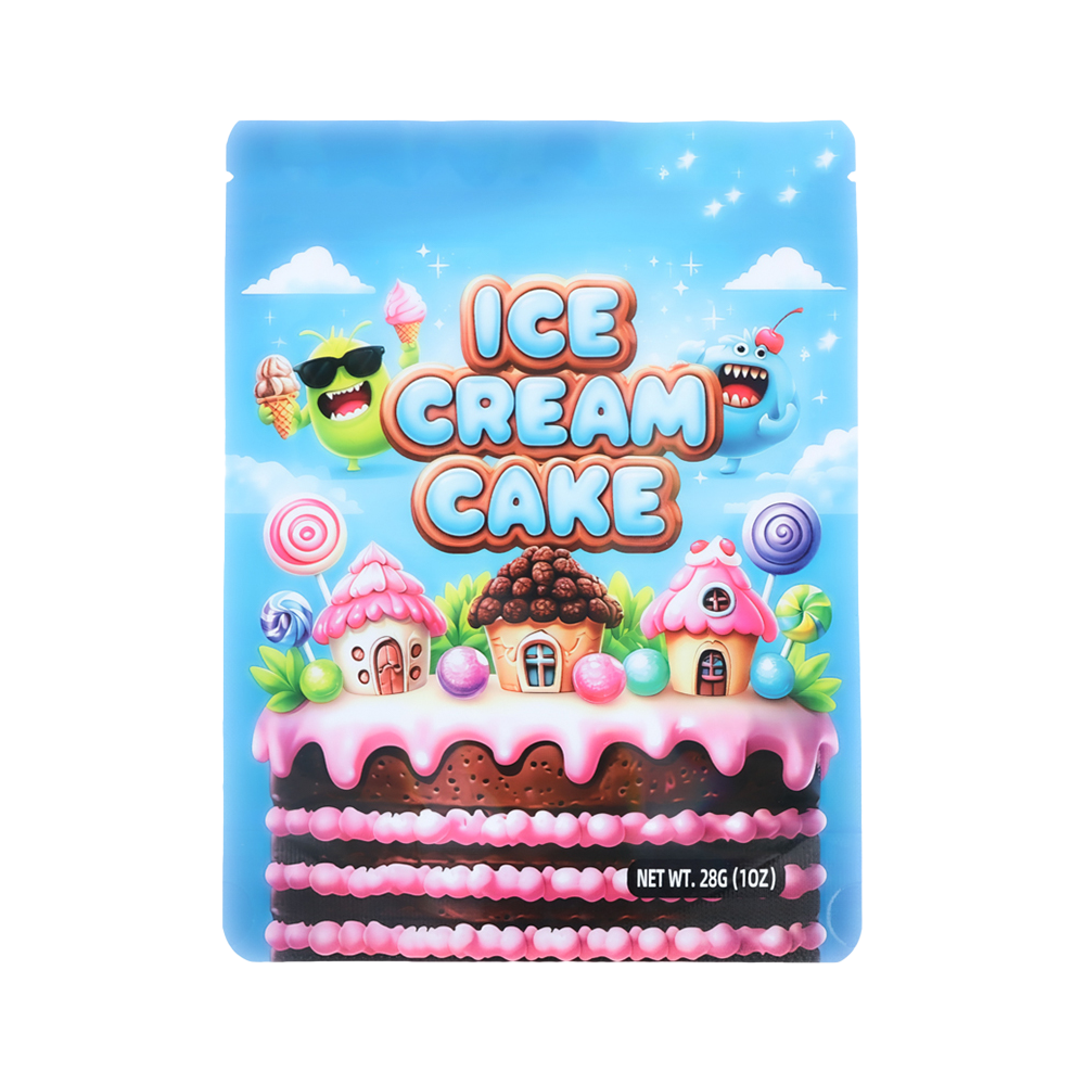 28 Gram Mylar Bag – Premium Smell-Proof Flower Packaging - Ice Cream Cake (50 Count) MB-28G-010