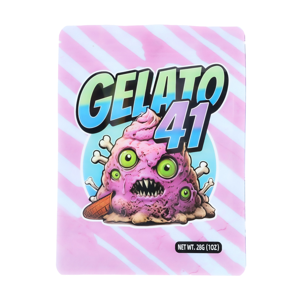 28 Gram Mylar Bag – Premium Smell-Proof Flower Packaging - Pink Gelato 41 (50 Count) MB-28G-015