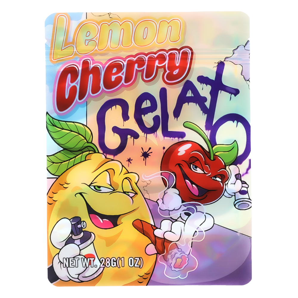 28 Gram Mylar Bag – Premium Smell-Proof Flower Packaging - Cherry Gelax (50 Count) MB-28G-023