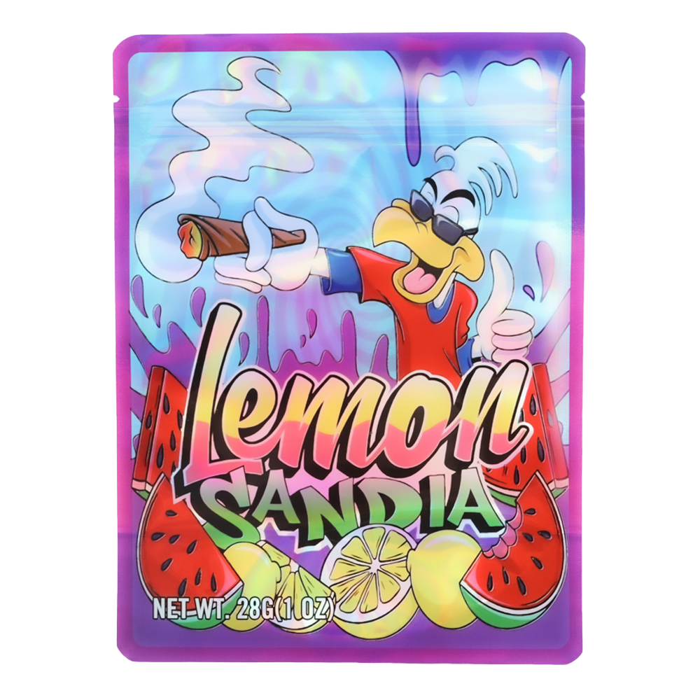 28 Gram Mylar Bag – Premium Smell-Proof Flower Packaging - Lemon Sandia (50 Count) MB-28G-028