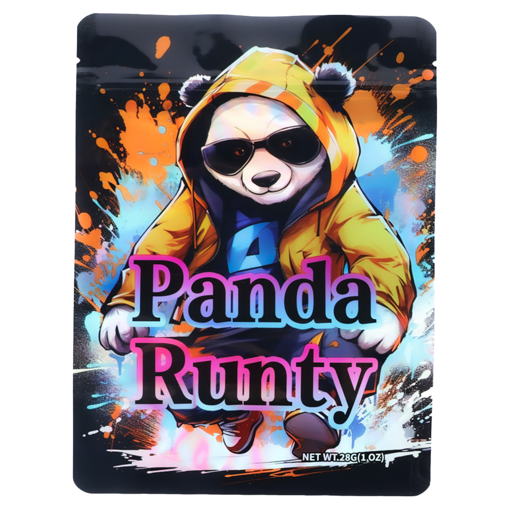 28 Gram Mylar Bag – Premium Smell-Proof Flower Packaging - Panda Runty (50 Count) MB-28G-036