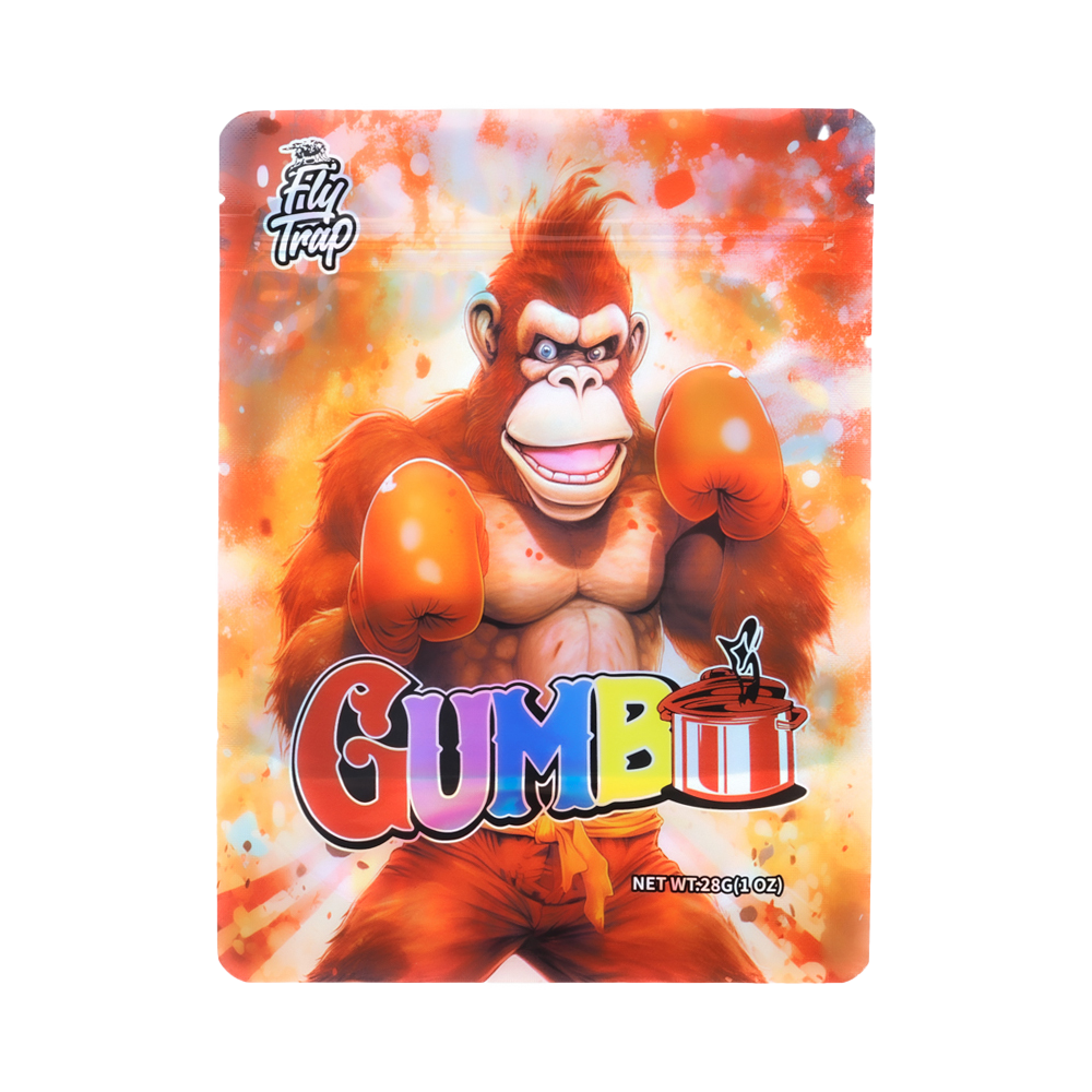 28 Gram Mylar Bag – Premium Smell-Proof Flower Packaging - Gumbo Gorilla (50 Count) MB-28G-040