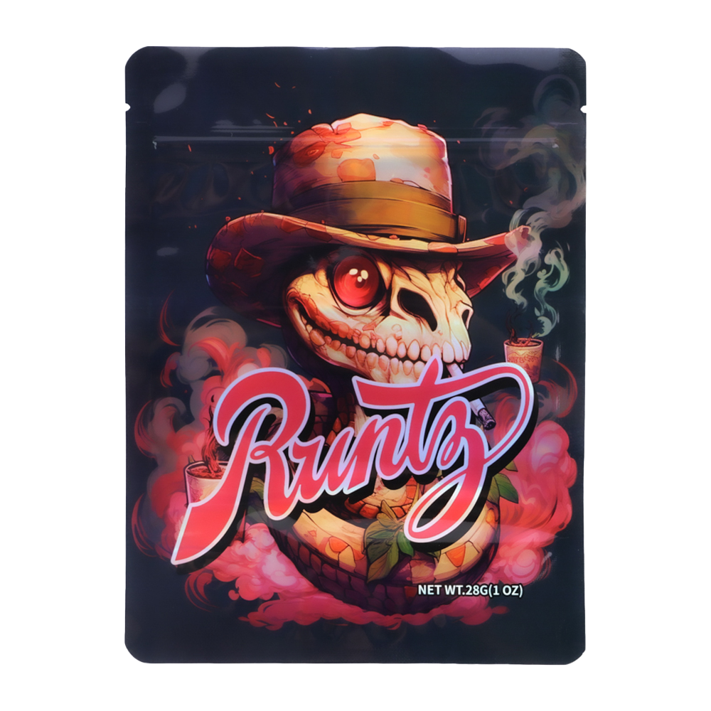 28 Gram Mylar Bag – Premium Smell-Proof Flower Packaging - Runtz Lizard (50 Count) MB-28G-050