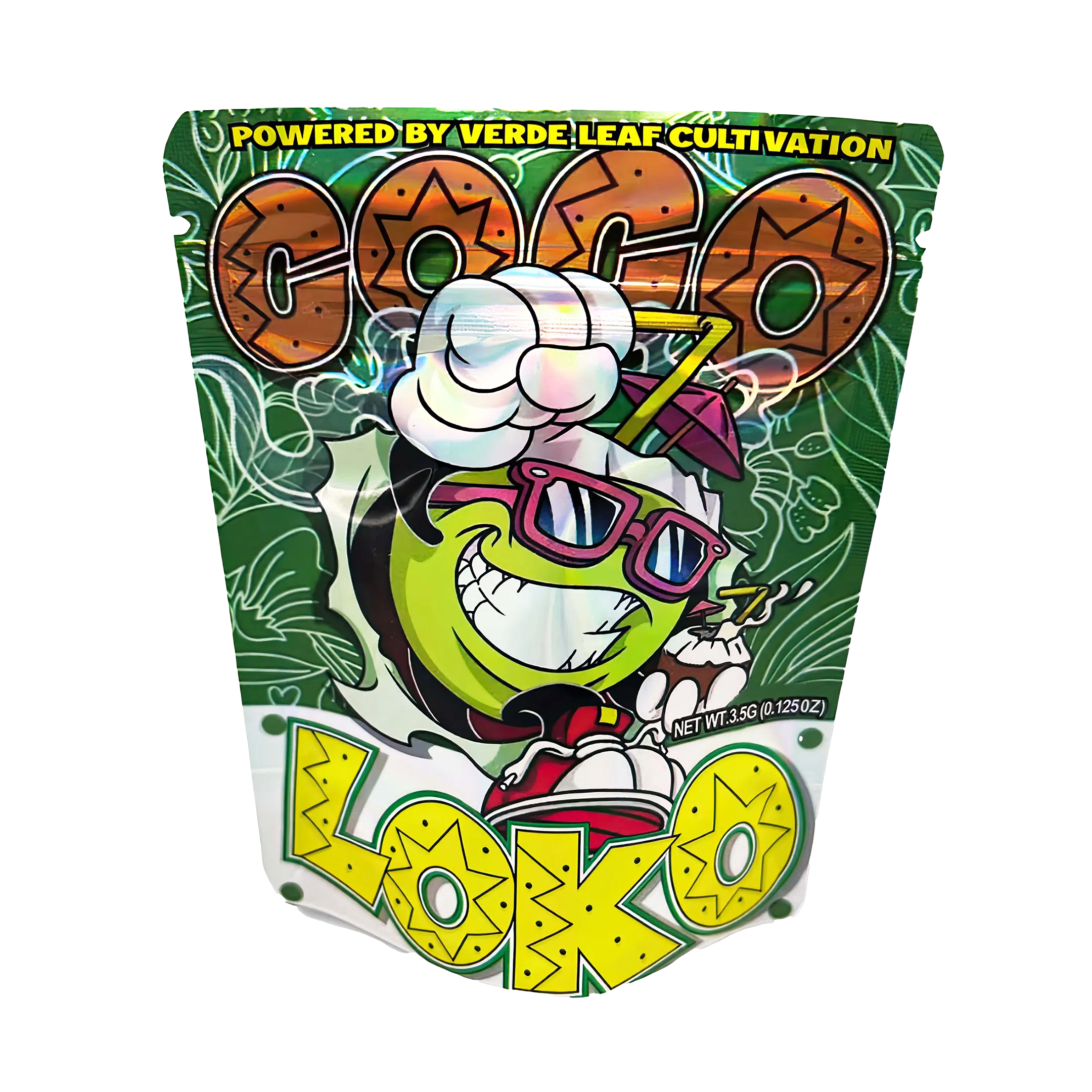 3.5 Gram Mylar Bag – Premium Smell-Proof Flower Packaging - Coco Loko (50 Count) MB-35G-005