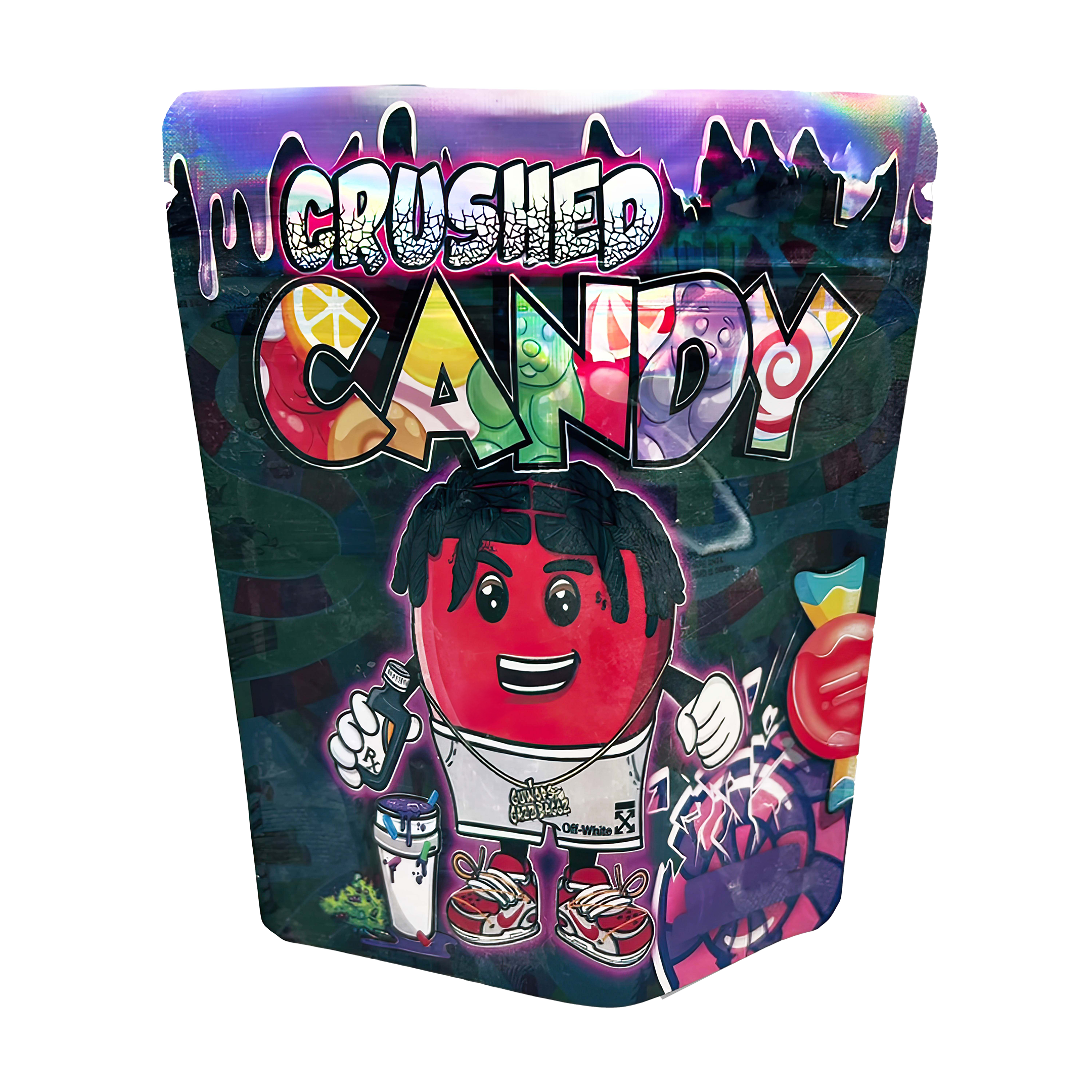 3.5 Gram Mylar Bag – Premium Smell-Proof Packaging - Crushed Candy (50 Count) MB-35G-009