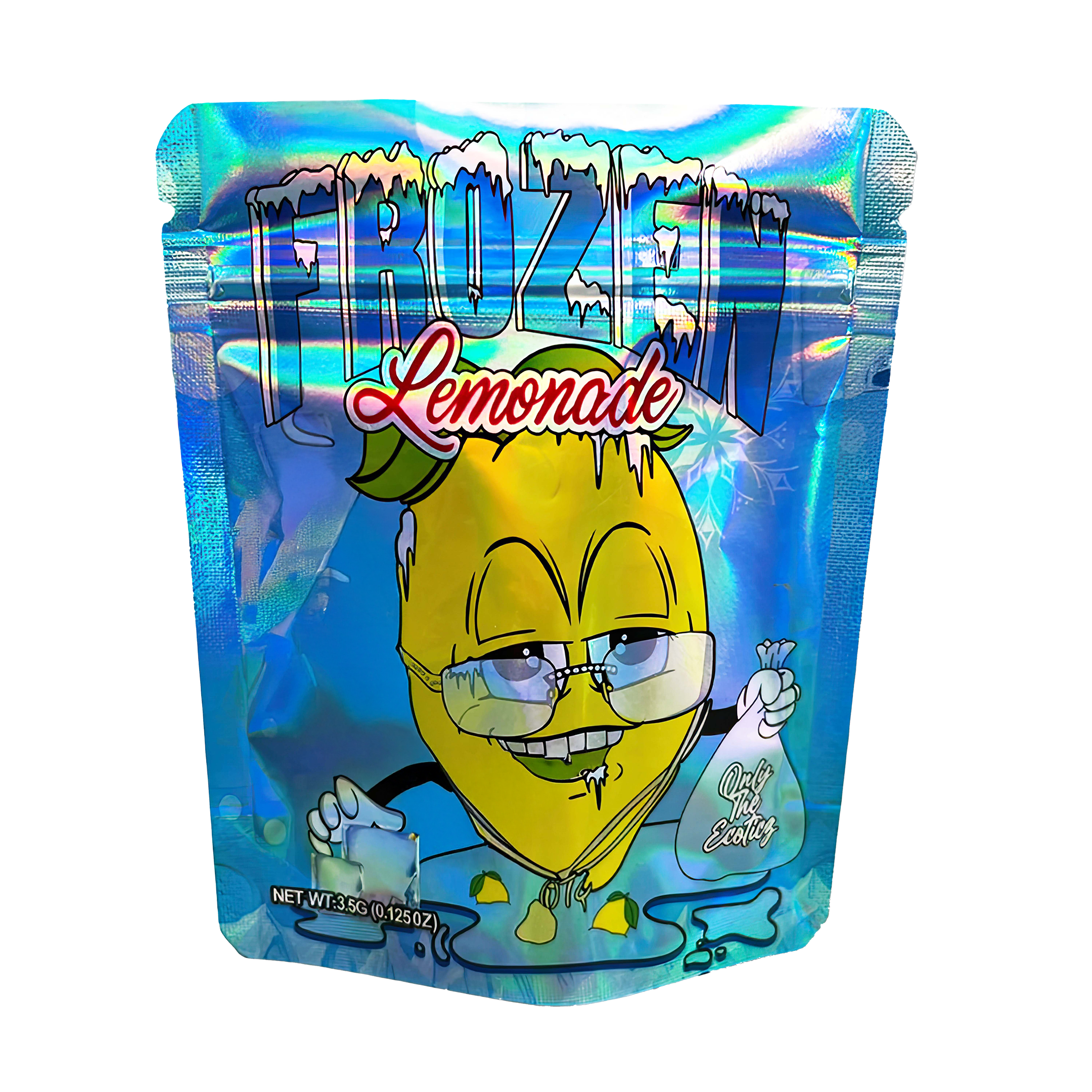 3.5 Gram Mylar Bag – Premium Smell-Proof Packaging - Frozen Lemonade (50 Count) MB-35G-010