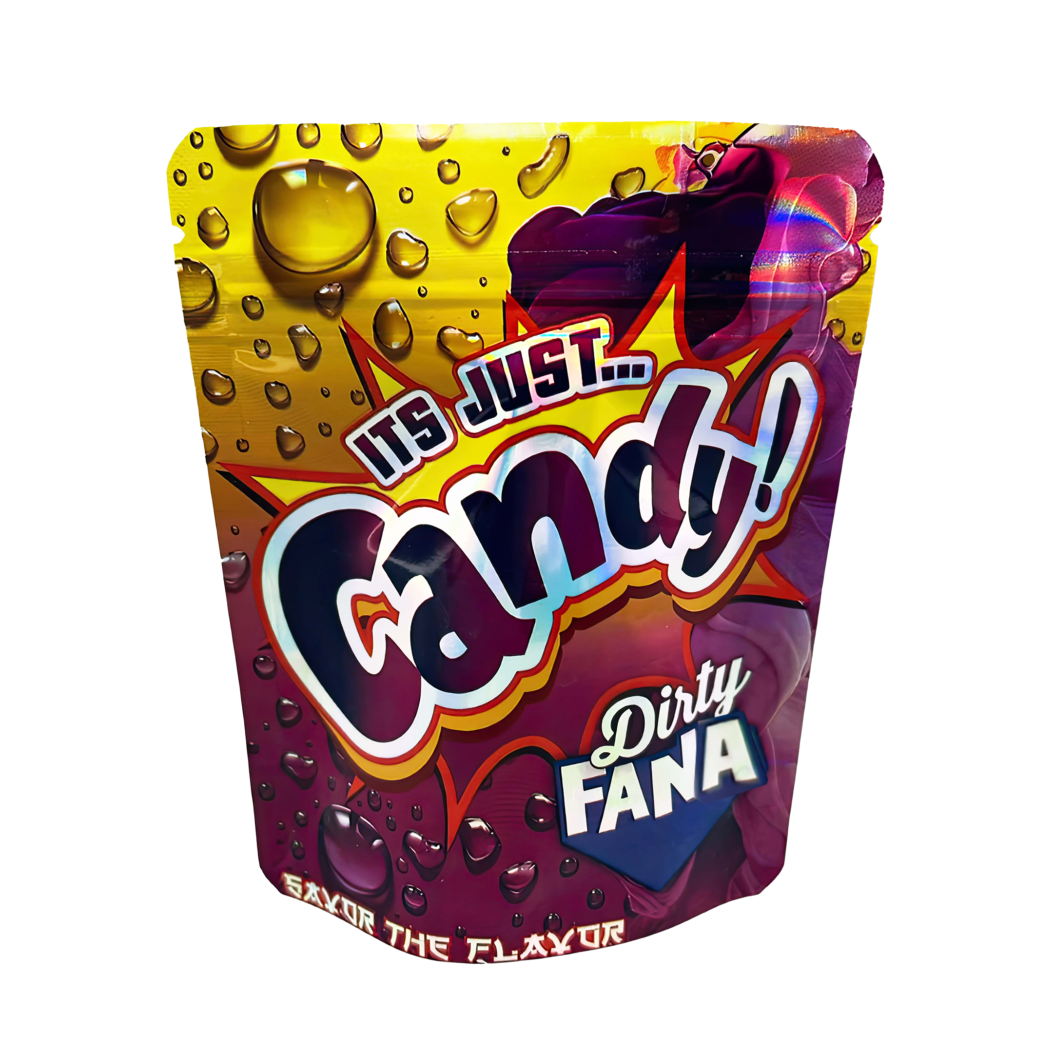 3.5 Gram Mylar Bag – Premium Smell-Proof Packaging - It's Just Candy Dirty Fana (50 Count) MB-35G-017