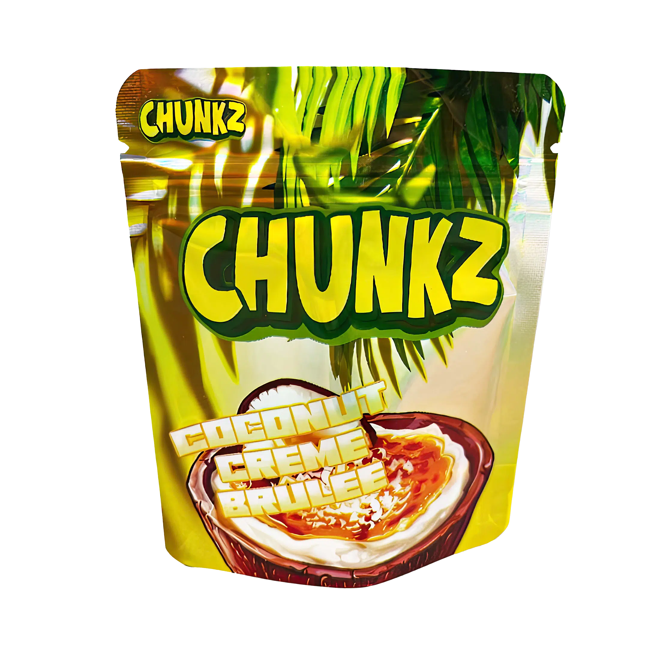 3.5 Gram Mylar Bag – Premium Smell-Proof Packaging - Chunkz Coconut Crème Brulee (50 Count) MB-35G-053