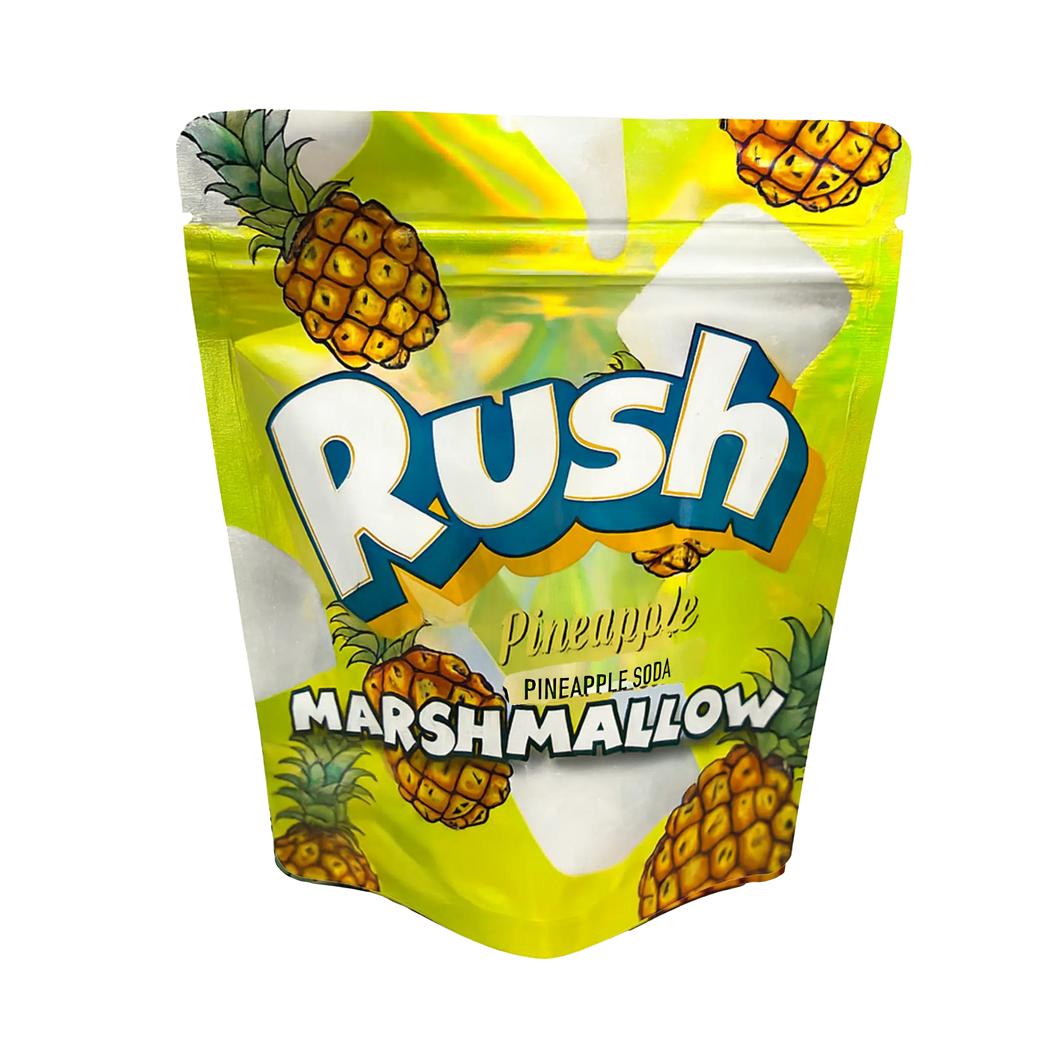 3.5 Gram Mylar Bag – Premium Smell-Proof Packaging - Rush Pineapple Marshmallow (50 Count) MB-35G-059