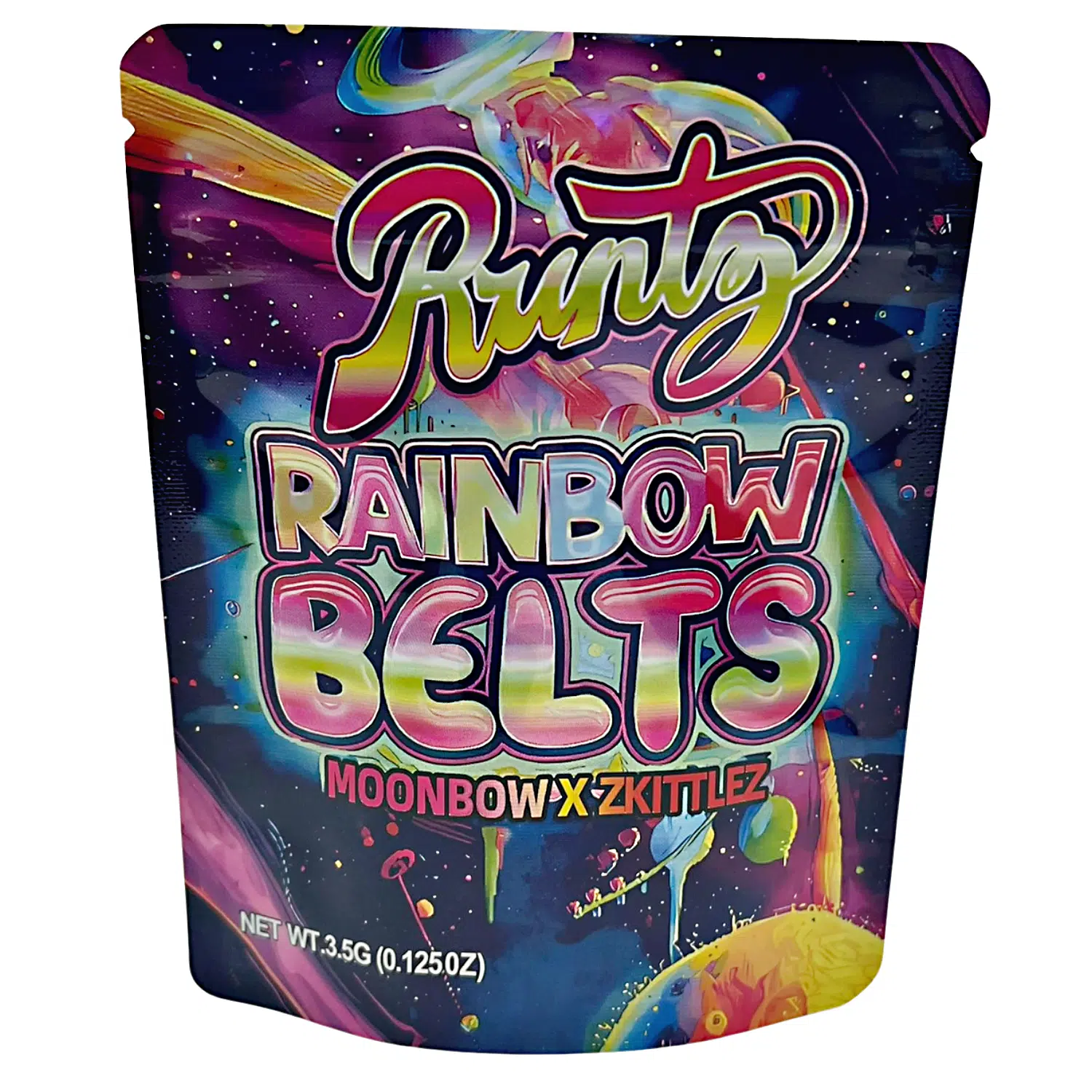 3.5 Gram Mylar Bag – Premium Smell-Proof Packaging - Runtz Rainbow Belts (50 Count) MB-35G-073