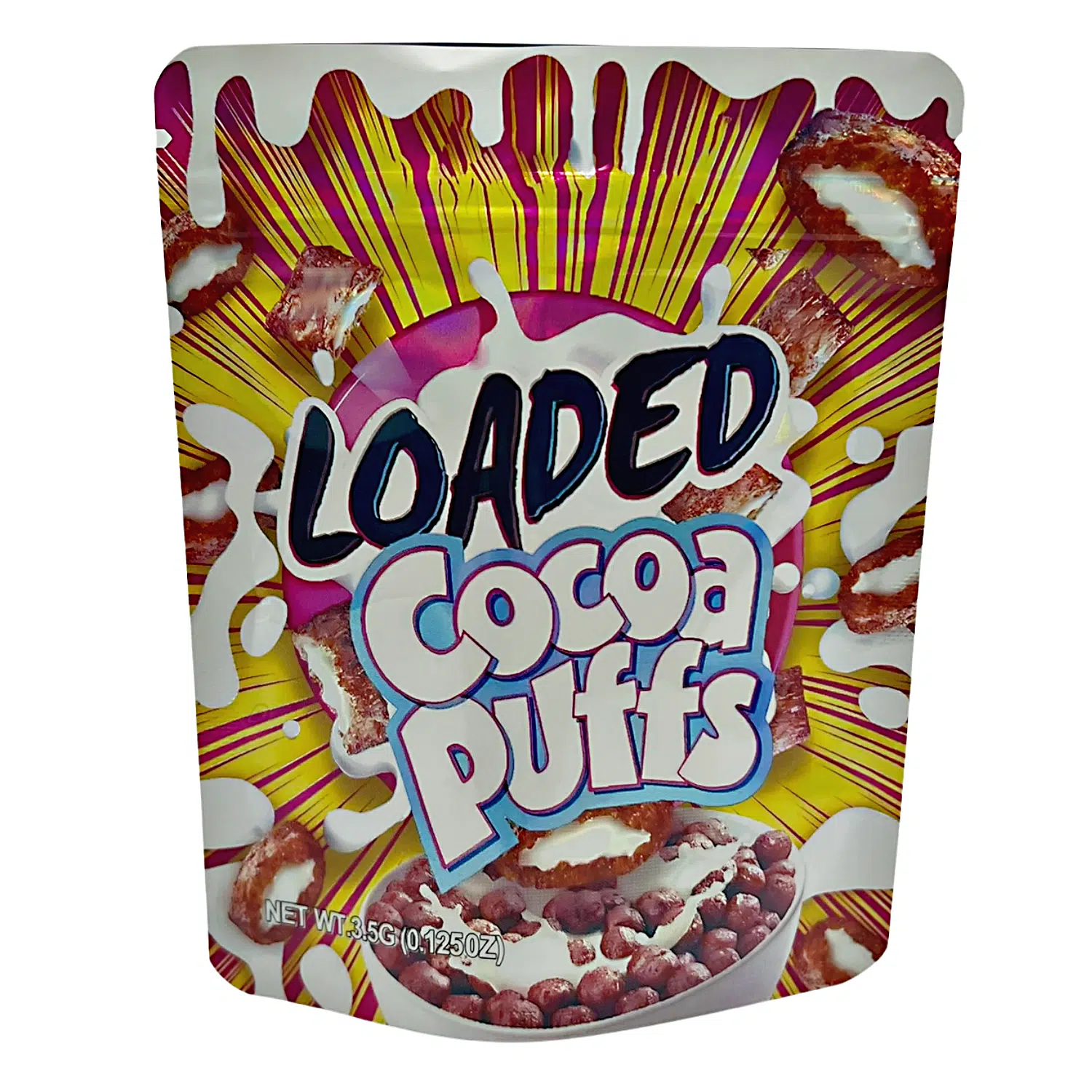 3.5 Gram Mylar Bag – Premium Smell-Proof Packaging - Loaded Cocoa Puffs (50 Count) MB-35G-085