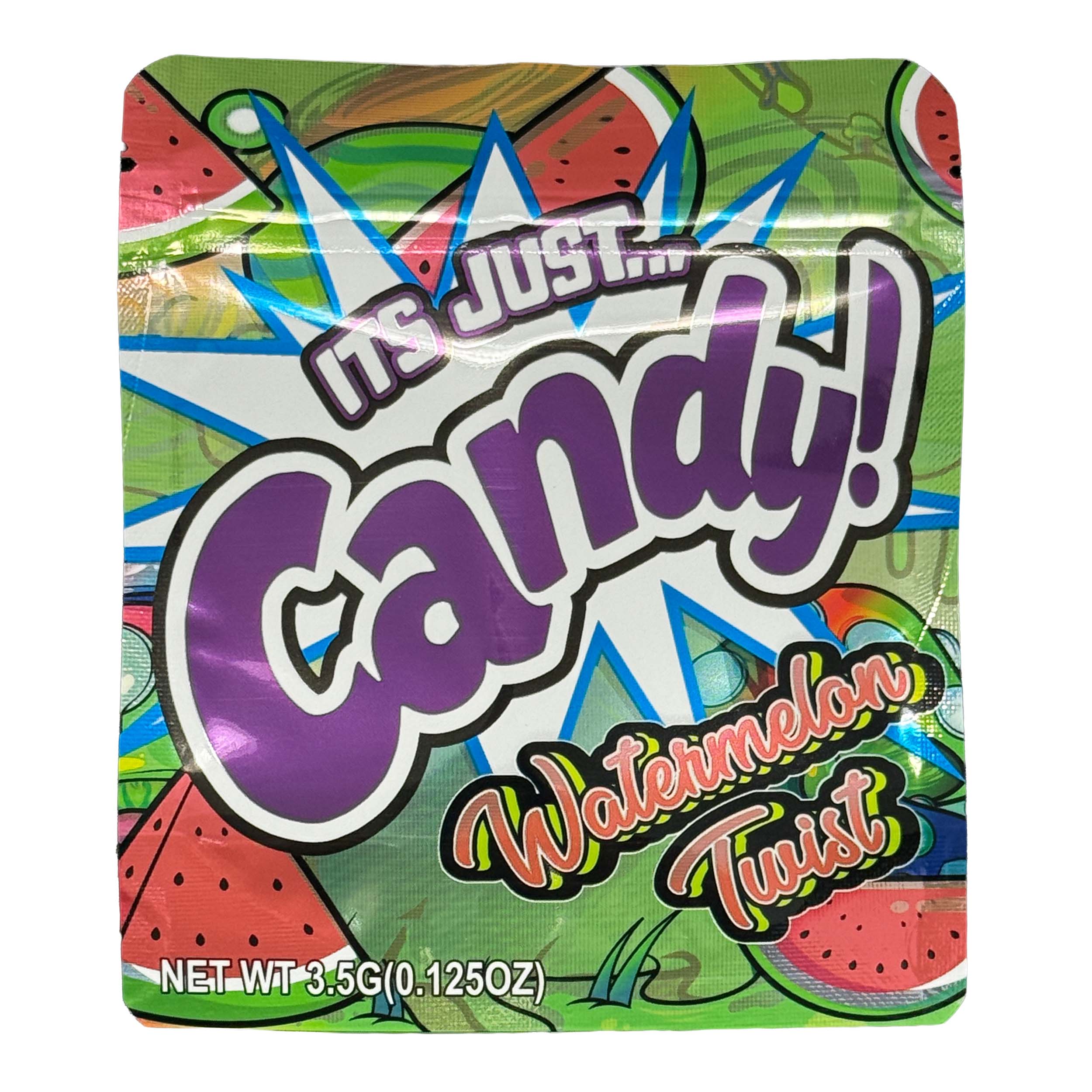 3.5 Gram Mylar Bag – Premium Smell-Proof Packaging - It's Just Candy - Watermelon Twist (50 Count) MB-35G-100 - Image 4